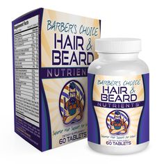 Barber's Choice Hair & Beard Nutrients for Men - Healthy Hair Growth Vitamins / Supplements Hair Growth Vitamins, Guy Code, Grow Thicker Hair, Hair Nutrients, Hair Growth For Men, Hair Growth Foods, Fast Hair, Healthy Supplements