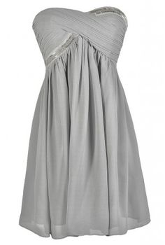 $50 | Beaded Bliss Embellished Dress in Grey Grey Party Dress, Semi Formal Cocktail Dress, Grey Bridesmaid Dress, Gray Cocktail Dress, Grey Bridesmaid Dresses, Garden Party Dress, Grey Dress, Boutique Accessories, Evening Gowns Formal