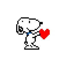 an old - school pixel art drawing of a person holding a heart