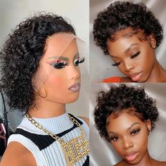 Kręcony Bob, Short Lace Front Wigs, Short Curly Pixie, Cheap Human Hair Wigs, Red Pixie, Curly Lace Wig, Pixie Wig, Curly Bob Wigs, Human Wigs