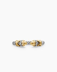 Petite Helena Ring in Sterling Silver with 18K Yellow Gold Domes and Diamonds, 2.5mm Holiday Campaign, Cable Bracelets, Women's Rings, Gold Threads, High Jewelry, David Yurman, How To Make Ornaments, Jewelry Pouch, Pave Diamonds