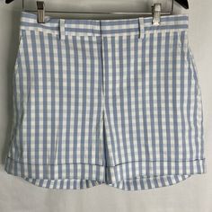 Lauren Ralph Lauren Womens Gingham Sz 10 Shorts Blue/White Checkered Golf 4 Pockets. Tags Removed But Never Worn!! Mint Condition!!! Very Clean!! Waist 34” Inseam 6.5” Rise 10” L3 Preppy Gingham Bottoms For Summer, Preppy Summer Shorts With Pockets, Preppy Short Bottoms For Spring, Preppy Fitted Shorts For Spring, Preppy Spring Short Bottoms, Preppy Gingham Bottoms In Short Length, Preppy Gingham Cotton Bottoms, Preppy Plaid Bottoms For Summer, Preppy Summer Plaid Bottoms