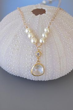 BACK DROP NECKLACE Bridal on a Gold Chain with a Clear Crystal | Etsy White Backdrop Necklace With Adjustable Chain For Wedding, White Adjustable Chain Backdrop Necklace For Wedding, White Wedding Backdrop Necklace With Adjustable Chain, White Drop Necklace With Adjustable Chain For Wedding, Adjustable Pearl Backdrop Necklace For Wedding, Adjustable Crystal Backdrop Necklace For Wedding, Elegant Wedding Backdrop Necklace With Dangle, Elegant Dangle Necklaces For Bridesmaid Gift, Wedding Crystal Necklace With Adjustable Chain