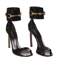 Gucci Footwear, Heels Gucci, Black Patent Shoes, Mode Ulzzang, Black Patent Leather Shoes, Gucci Heels, Ankle Tie Sandals, Black Shoes Heels, Ankle Strap Sandals Heels