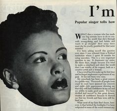 an old advertisement with a woman's face and the words i'm popular singer tells how