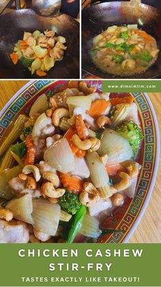 Perfect your cashew chicken stir-fry with this authentic Chinese recipe. Tender chicken and roasted cashews in a savory sauce. Get full recipe on dimsimlim.com