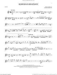 sheet music with the words bohemian rhapsody written in black and white