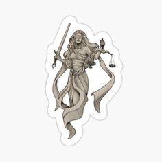 Goddess Of Justice, Lady Justice, Bubble Stickers, Stickers Cool, Paper Background Texture, Scrapbook Stickers Printable, Stickers Redbubble, Greek Myths, Stickers For Sale