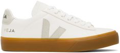 Low-top grained ChromeFree leather and suede sneakers in white. · Lace-up closure · Logo embossed at padded tongue · Padded collar · Logo appliqué at sides · Logo stamp at outer side · Logo printed at heel tab · Mesh lining · Treaded rubber sole Supplier color: White/Natural/Natural Veja Shoes, Suede Sneakers, Logo Stamp, Leather Sneakers, Shoe Collection, Low Top, White Lace, Womens Sneakers, Top Sneakers