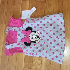 Nwt Disney Baby Outfit Jumper Style Dress With Minnie Mouse And A Pink Onsie Under Adorable Dress Size 9 Months Comes From A Pet Free/Smoke Free Home Cotton Minnie Mouse Top For Playtime, Cute Pink Minnie Mouse Set, Pink Minnie Mouse Sets For Spring, Spring Minnie Mouse Pink Sets, Spring Pink Minnie Mouse Sets, Disney Pink Cotton Sets, Pink Disney Cotton Set, Pink Minnie Mouse Sets For Playtime, Pink Minnie Mouse Playtime Set