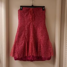 Nwt, Adorable Size 14, Strapless With Hidden Back Zipper. Bubble Hemline, Fully Lined. Back Length Approx 27", Pit To Pit Approx 18" Flat. Betsey Johnson Fall 1997, Betsey Johnson Fall 1998, Betsy Johnson Heart Dress, Silk Party Dress, Pink Strapless Dress, Red Strapless Dress, Mini Dress Formal, Sweetheart Dress, Mini Cocktail Dress