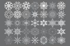 the snowflakes are all different sizes and shapes, but there is no image to describe