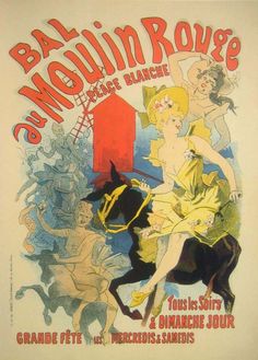 an advertisement for the ballin - rouege ballet in france, with a woman riding a horse