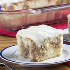 a piece of cake sitting on top of a white plate