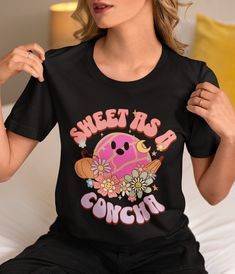 Sweet as a Concha Tshirt,MexicanConchatshirtforMomsGift,SweetBreadtshirtforgrandmagift,Teachergifts,PanDulceloversGift,ConchaGifts This unisex ultra cotton tee is a classic. Quality cotton construction means that designs are sure to shine. The shoulders are tapped for a good upper-body fit. There are no side seams, ensuring a clean, unbroken flow. The collar has ribbed knitting for improved elasticity. The materials that went into this product are sustainably sourced and economically friendly. Sweet Crew Neck T-shirt For Gift, Sweet Letter Print T-shirt For Gift, Upper Body, Body Fit, Cotton Tee, Gift For Lover, Rib Knit, Teacher Gifts, Gifts For Mom