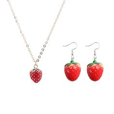 PRICES MAY VARY. ❤STYLISH STYLE-Strawberry jewelry set are designed for daily life and everyday wear. simple, minimalist and beauty in simplicity,good gift for any occasion,Especially in summer, beaches, parties, holidays,etc.you can highlight a different style, always bring you more charming grace. ❤SIZE-adjustable,Strawberry necklace length:18inches+2inches,Strawberry bracelet length:8.2inches+2inches,you can adjust it to a comfortable size. Weight:10g ❤MATERIAL:lovely red strawberry jewelry s Red Jewelry For Christmas Birthday, Sweet Nickel-free Jewelry For Gifts, Sweet Red Jewelry For Valentine's Day, Sweet Nickel-free Jewelry Gift, Pink Adjustable Christmas Jewelry, Pink Novelty Jewelry For Valentine's Day, Nickel-free Red Jewelry For Birthdays, Sweet Style Valentine's Day Jewelry Gift, Playful Red Nickel-free Jewelry