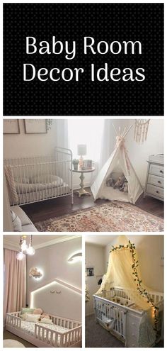 the baby room is decorated in white and gold