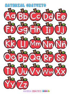 the alphabet and numbers are made up of apples