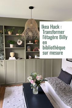 Bibliothèque sur mesure Ikea Hack Billy Bookcase, Billy Hack Ikea, Ikea Hacks Living Room, Ikea Hack Living Room, Besta Hack