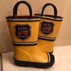 Carter’s Rain Boots Bright Yellow And Hero Engine Co. Logo On The Sides. Practically Brand New Worn Once. Size 5. Get These For Your Little Hero!! Casual Yellow Rain Boots For Outdoor, Casual Yellow Rain Boots, Baby Winter Boots, Winter Duck Boots, Boys Snow Boots, Girls Rain Boots, Toddler Rain Boots, Toddler Snow Boots, Co Logo