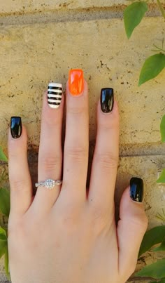 Acrylic Halloween Nails, Nail Designs Halloween, Holloween Nails, Halloween Nails Easy, Halloween Acrylic Nails, Fall Gel Nails, October Nails, Cute Gel Nails, Halloween Nail Designs