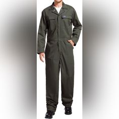 New With Tags See Photos For Sizing Chart And Details Cotton Jumpsuits And Rompers With Pockets For Outdoor, Cotton Overall Outerwear For Work, Cotton Overalls For Work, Long Sleeve Overalls With Pockets For Outdoor, Khaki Military Long Sleeve Jumpsuit, Khaki Long Sleeve Utility Overalls, Military Style Long Sleeve Khaki Jumpsuit, Khaki Military Style Long Sleeve Jumpsuits, Military Style Long Sleeve Cotton Jumpsuit