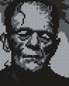 an image of a man with glasses on his face made out of legos and pixels