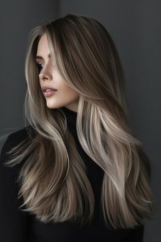 Blonde Balayage Ideas, Icy Blonde Balayage, Beige Blonde Balayage, Dark Brown Hair Balayage, Balayage Hair Color Ideas, Highlights For Dark Brown Hair, Balayage Ideas