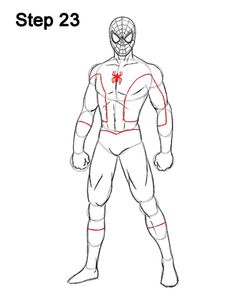 how to draw spiderman step by step