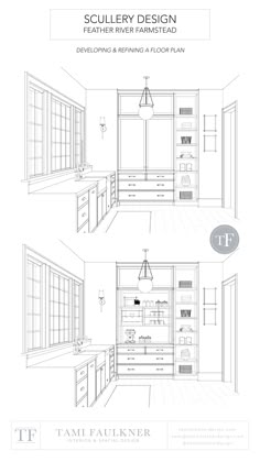 custom floor plan design, scullery and pantry design Interior Design Floor Plan Presentation, Scullery Kitchen Floor Plan, Kitchen With Scullery Layout, Scullery Layout, Pantry Floor Plan, Scullery Ideas Layout, Pantry And Coffee Bar, Scullery Design, Closed Kitchen Floor Plans