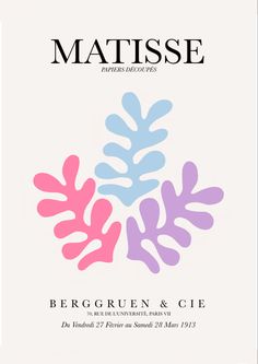 the front cover of matissee magazine, featuring an image of pink and blue leaves