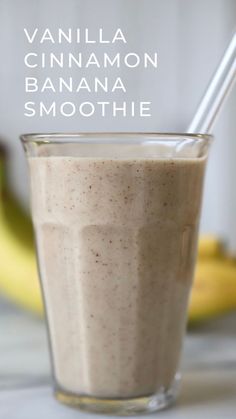 Vanilla Cinnamon Banana Smoothie Recipe Protein Shake Smoothie, Smoothie Healthy, Protein Shake Recipes