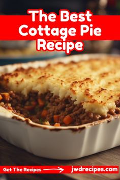 the best cottage pie recipe with text overlay