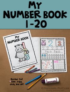 the number book is open and ready to be used as a printable activity for kids