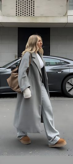 Pre Fall Outfits Aesthetic, Turtle Neck And Trousers Outfit, Chic Winter Outfits Classy Work, Fall 2024 Aesthetic Outfits, Trench Coat And Joggers Outfit, Shay Mitchell Style 2023, Long Slim Dress Outfit, Rainy Walk Outfit, Soft Neutral Outfit