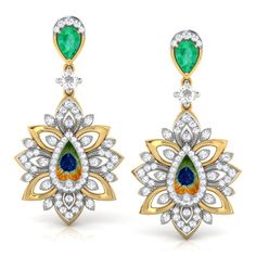 Diamond Jewellery Designs, Designer Diamond Jewellery, Gemstone Drop Earrings, Dangler Earrings, Buy Jewellery Online, Diamond Drop Earrings, Emerald Earrings, Diamond Drops, Pearl Earrings Dangle