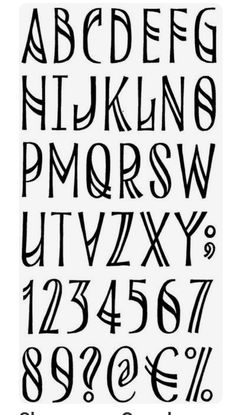 the upper and lower letters are drawn in black ink