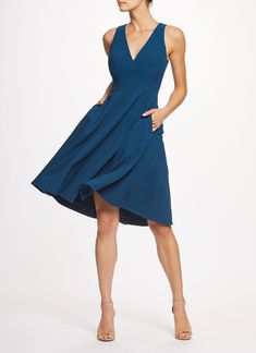 Catalina Dress - Dress the Population Dressy Casual Wedding, Flare Cocktail Dress, Fit And Flare Cocktail Dress, Casual Wedding Guest Dresses, Looks Party, Blue Sleeveless Dress, White Sleeveless Dress, Dress The Population, Peacock Blue