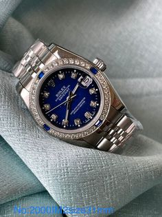 Rolex Blue, Pretty Watches, Tennis Jewelry, Rolex Women, Timeless Watches