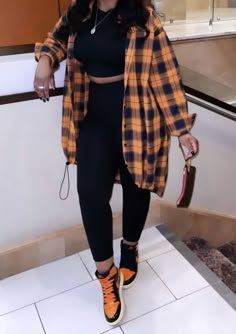 Long Bodycon Dress Outfit Casual Sneakers, Tan Satin Shirt Outfit, Jumpsuit And Sneakers Outfit Baddie, Blonde African American Hair, Big E Outfit Ideas, Day Party Outfit Fall, Flannel And Tennis Shoes Outfit, Cute Kickback Outfits, Panel Speaker Outfit