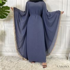 Lasaky - Luxurious Long Robe with Loose Sash Cloak Clothing, Wrap Dress Styles, Loungewear Dress, Long Sleeve Kimono, Long Sleeve Evening Gowns, Bodycon Cocktail Dress, Womens Long Dresses, Long Sleeve Wrap Dress, Abaya Dress