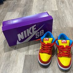 Bart Simpson Dunks, Worn Once, In Excellent Condition With Original Box, Mens Size 6/Womens Size 7.5 Nike Multicolor Skate Shoes For Sports, Multicolor Nike Skate Shoes For Sports, Custom Yellow Low-top Sneakers With Red Sole, Sporty Custom Yellow Sneakers With Red Sole, Sporty Yellow Custom Sneakers With Red Sole, Yellow Sneakers With Red Sole For Sports, Sporty Yellow Sneakers With Red Sole, Yellow Sporty Sneakers With Red Sole, Yellow Sneakers With Red Sole