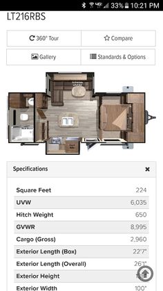 the floor plan for a travel trailer