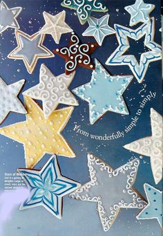 a card with stars and the words from wonderfully simply written on it