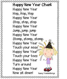 a happy new year chart with the words happy new year