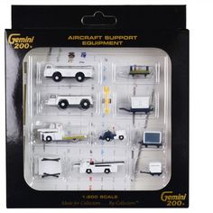 Airport Support Equipment Set Of 10 Pieces "gemini 200" Series Diecast Models By Geminijets Diecast Models, It Cast, Packaging, Bar, Vehicles, 10 Things