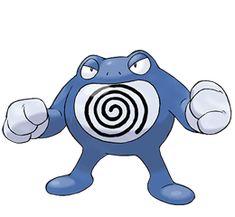 an image of a blue cartoon character with arms and legs raised in front of the camera