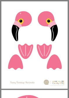 the pink flamingo is cut out and ready to be used as a paper craft