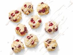 cranberry white chocolate chip cookies with icing