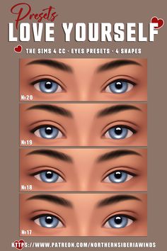 the different types of blue eyes are shown in this graphic diagram, which shows how to draw